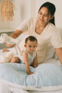 ANTI REFLUX BABY LOUNGER [GREY BLUE]