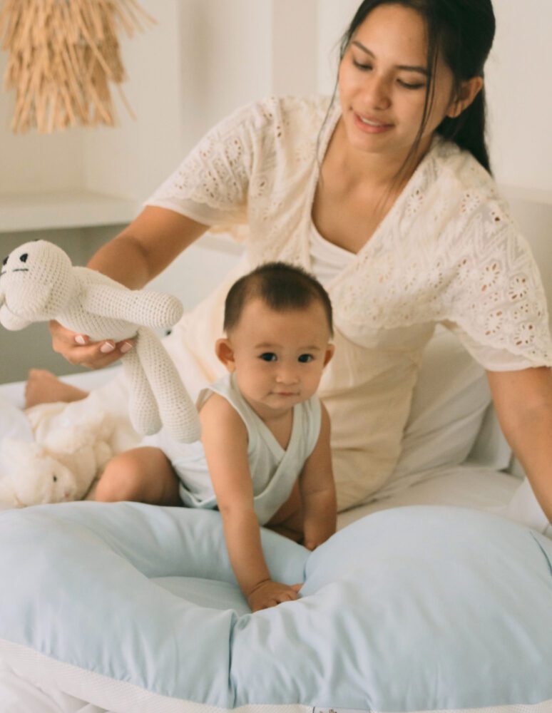 ANTI REFLUX BABY LOUNGER [GREY BLUE]