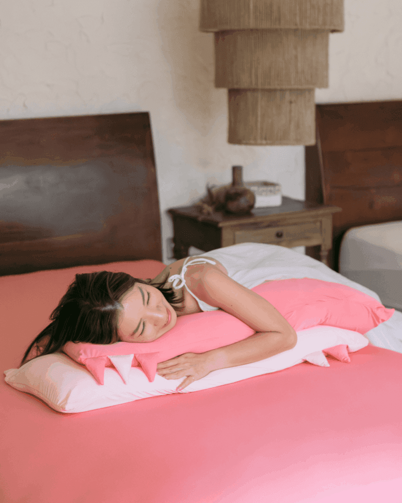 ADULT SUMMER FITTED SHEET SET [INCLUDE 2 PILLOW CASE] - CHERRY PINK