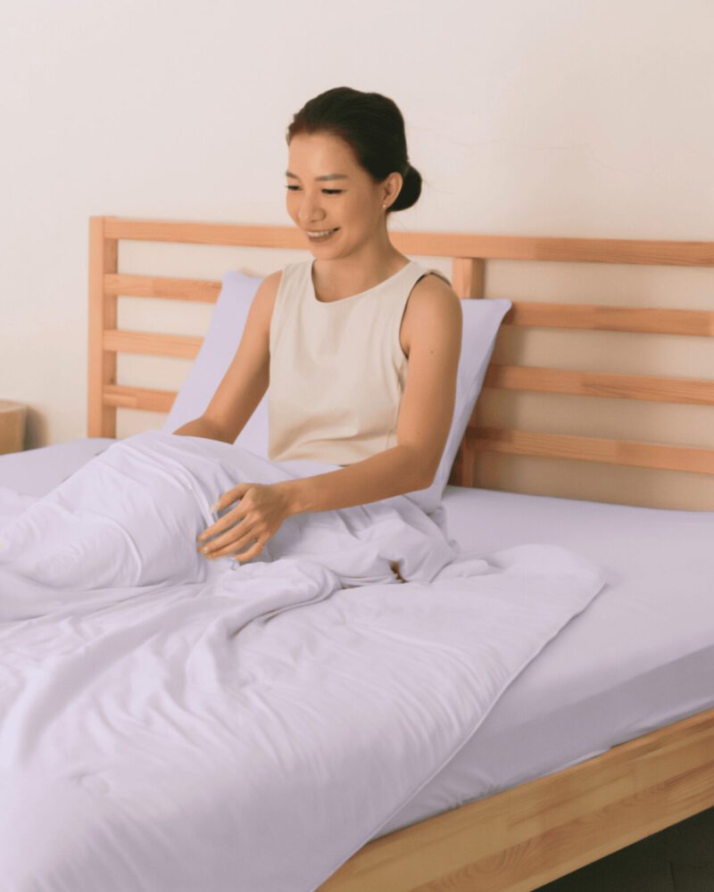ADULT SUMMER FITTED SHEET SET [INCLUDE 2 PILLOW CASE] - PURPLE