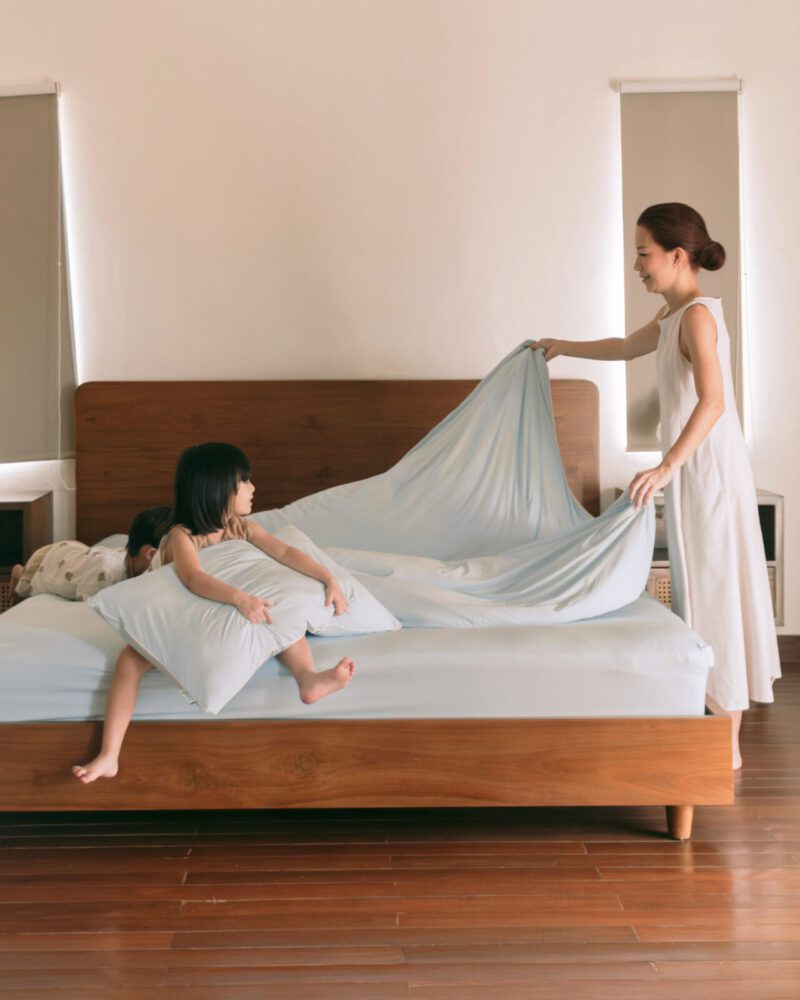 ADULT SUMMER FITTED SHEET SET [INCLUDE 2 PILLOW CASE] - SAGE [BACKORDER: ETA 31ST OCTOBER]