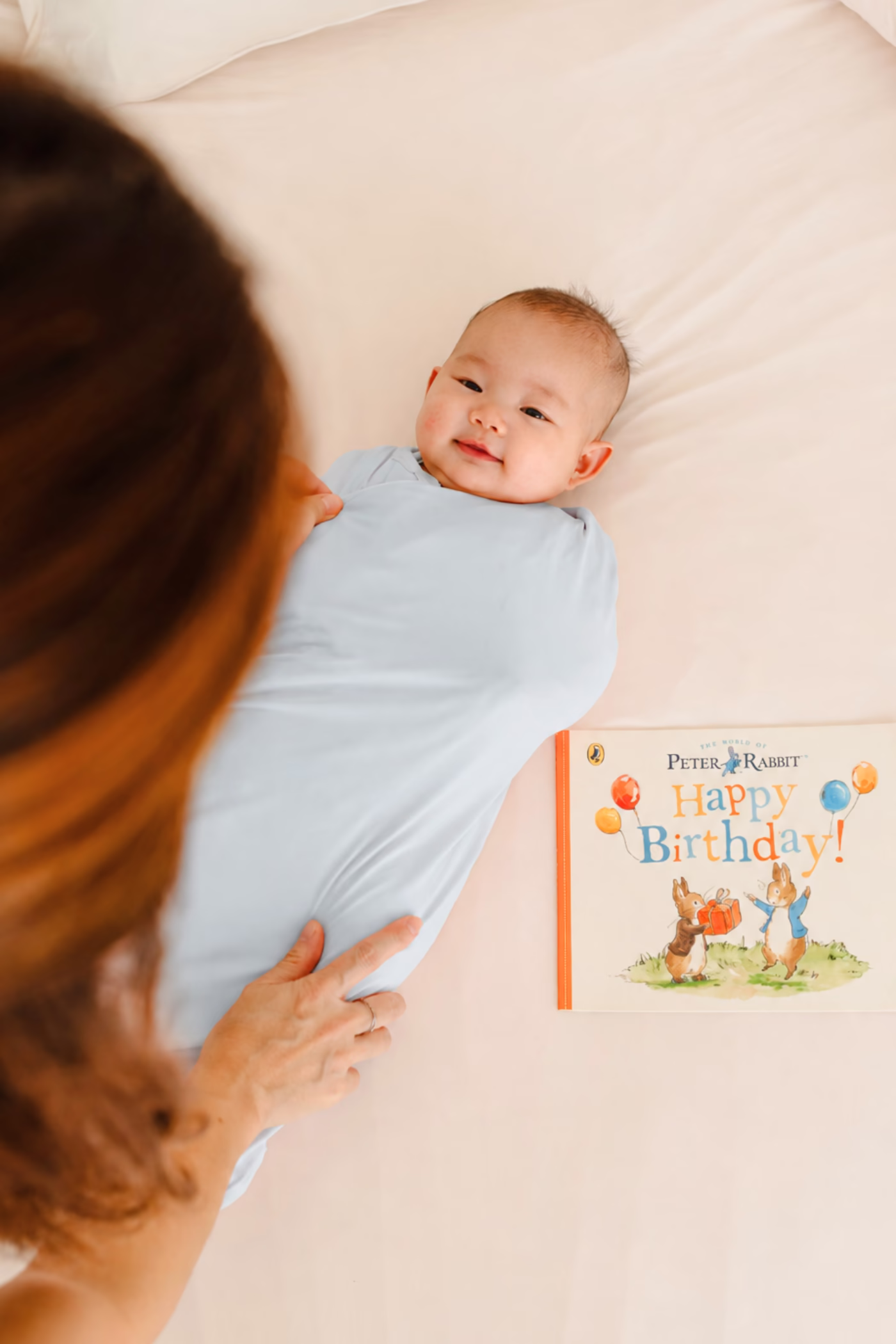 NEWBORN SWADDLE - BABY BLUE