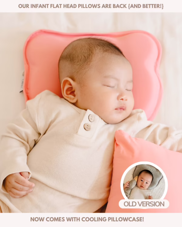 INFANT FLAT HEAD PILLOW - BABY PINK